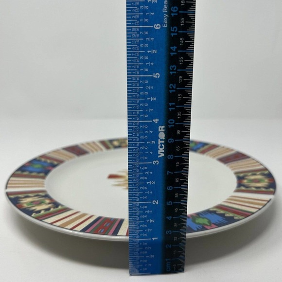 Tienshan Dinner Plate TIE22 Stoneware Southwestern 10 1/2" Set of 5 Vintage - Picture 12 of 13